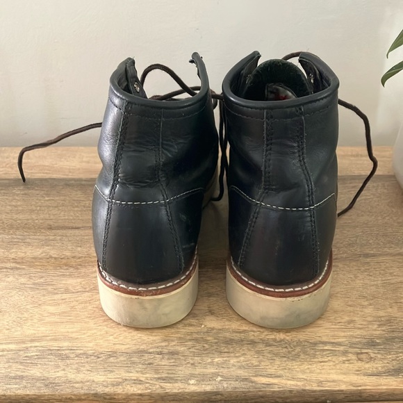 Red Wing Shoes Black Ankle Boots moccasin euro 38 7.5 - Picture 4 of 10